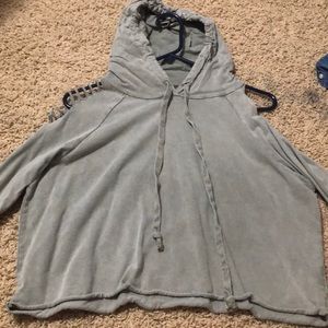 Crop top, sleeve design hoodie